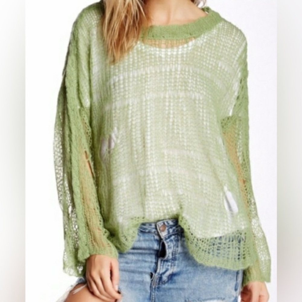 Wildfox Sage Green Knit Women's swim cover sweater